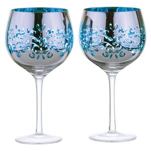 Set of 2 Gin Glasses Blue - Filigree