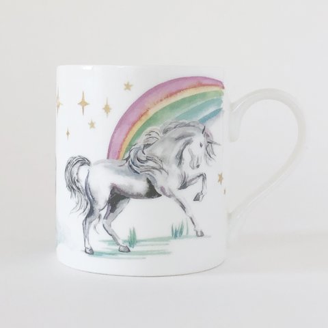 Watercolour Unicorns and Rainbows Mug