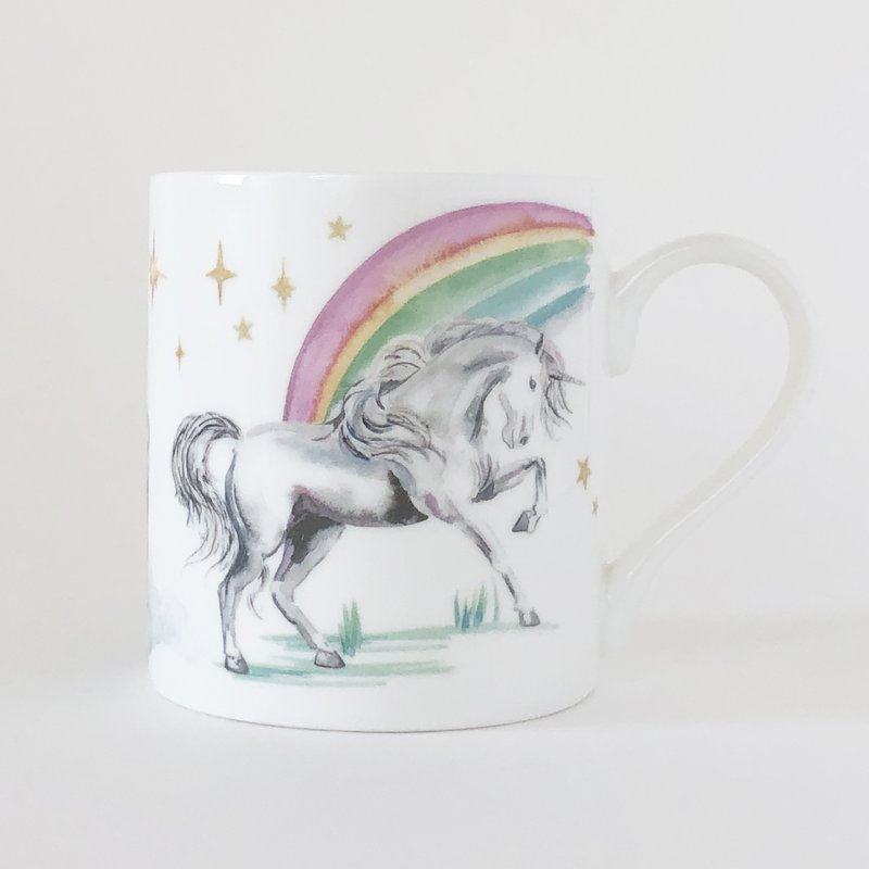 Watercolour Unicorns and Rainbows Mug
