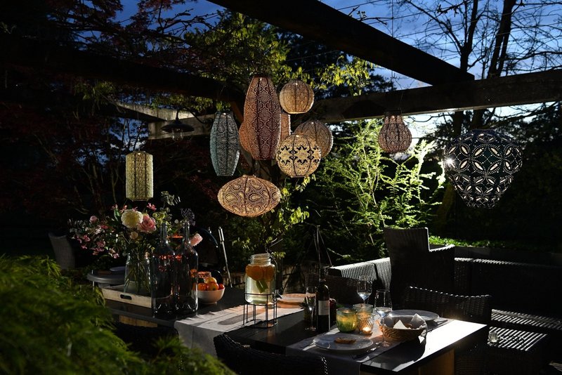 Lumiz Solar Lampion Sashiko - XL - Light Taupe