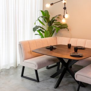Hazer Bancos de comedor Modula - Natural - Boucle - Esquina 62 x 92 x 62 cm