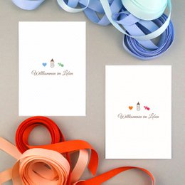 Geburtskarte Symbole Mona Apricot