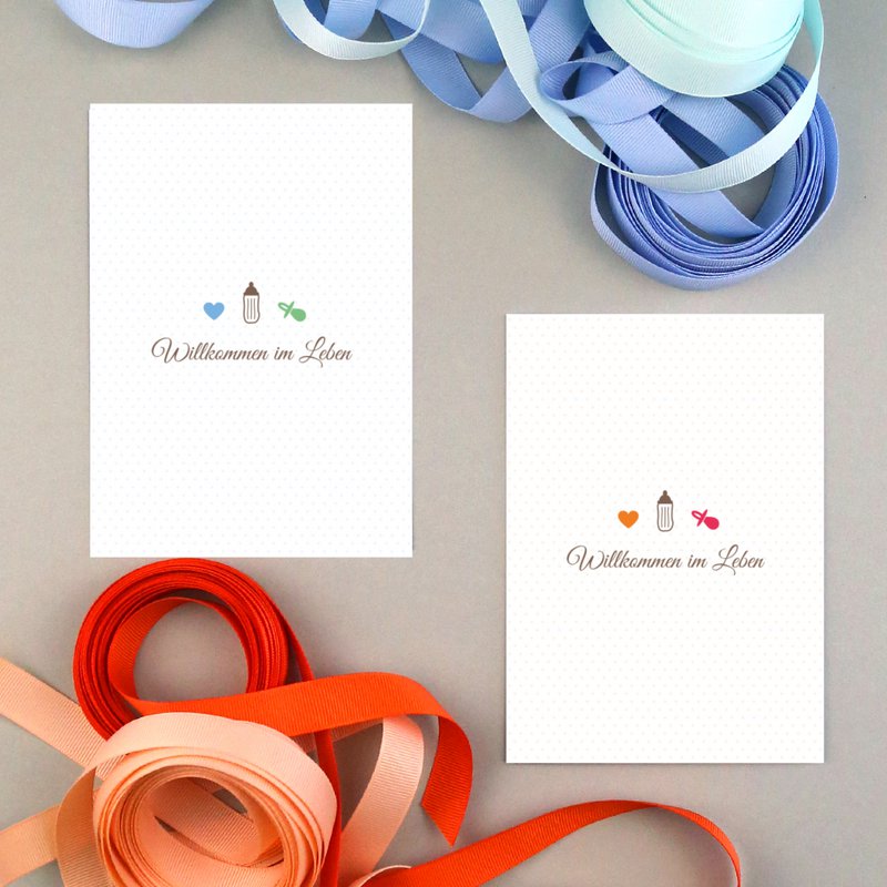Geburtskarte Symbole Mona Apricot