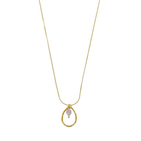 Kunzit-Halskette – Gold