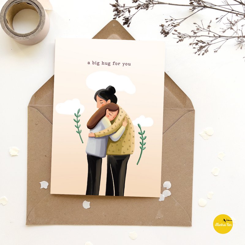 greeting card big hug (English)