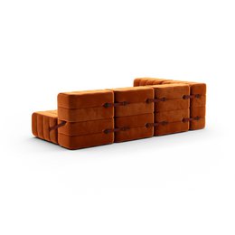 Curt-Set 9 - e.g. Flexible small corner sofa  - Barcelona - Russet - V3347/17 (Red)