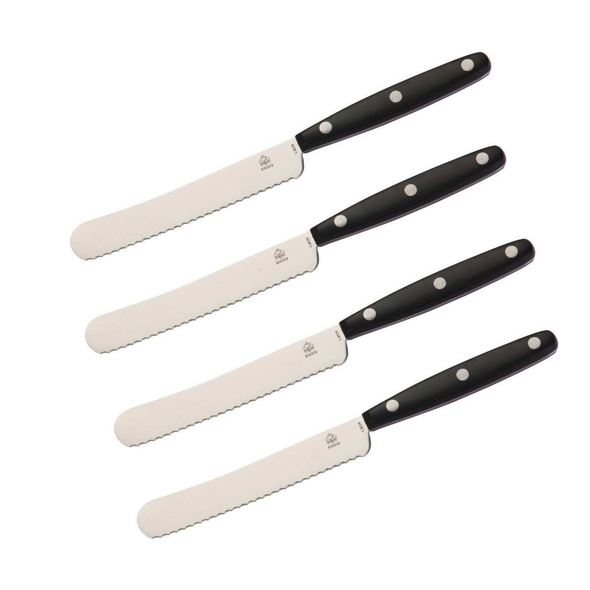 Coffret de 4 couteaux PUMA à bord dentelé, manche en ABS noir