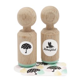 Timbro di legno mini ombrello