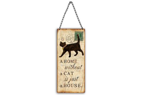 Metal sign cat 11x25 cm Isabelle Rose