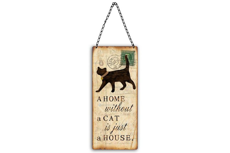 Metal sign cat 11x25 cm Isabelle Rose