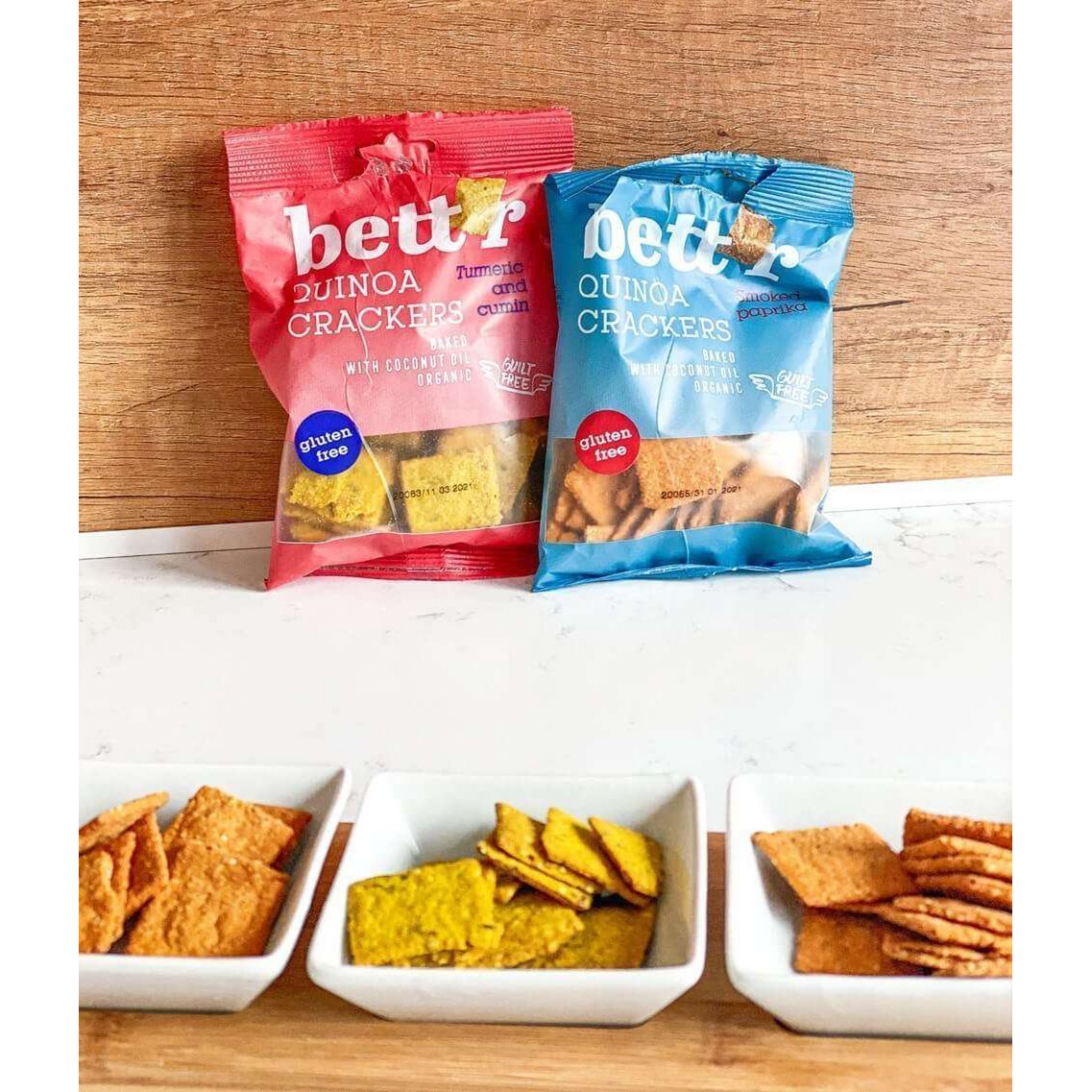 Quinoa Crackers Smoked Paprika, organic, Bett'r, 100g