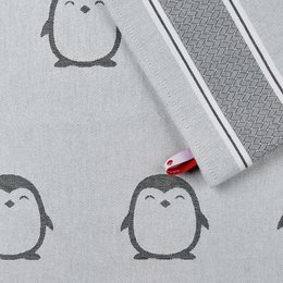 Küchenhandtuch Pinguin aus grauer Baumwolle