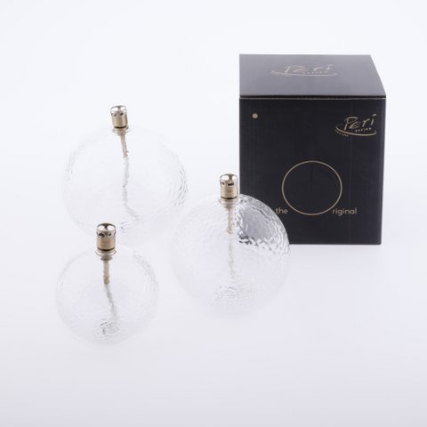 Olielamp Round hammered brass L