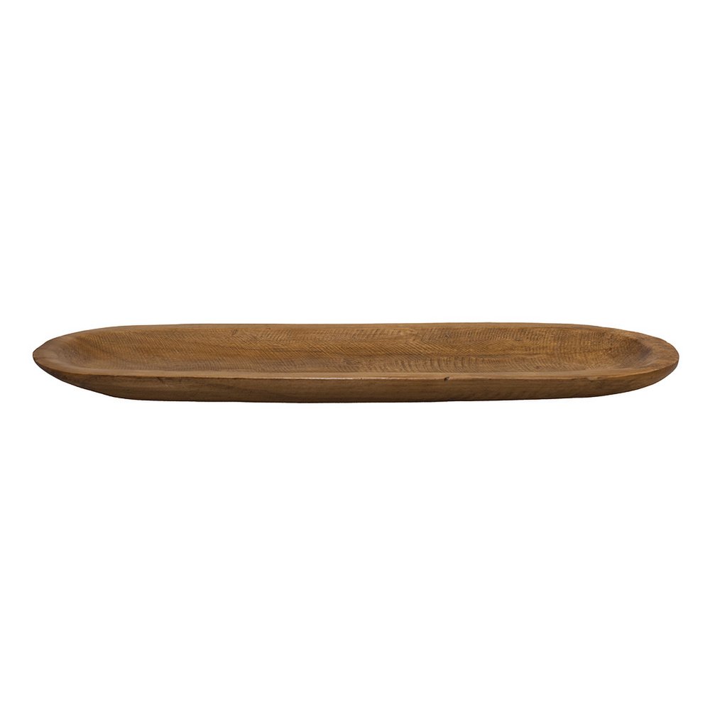 Plateau décoratif long ovale en bois 50x13x3cm