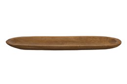 Plateau décoratif long ovale en bois 50x13x3cm