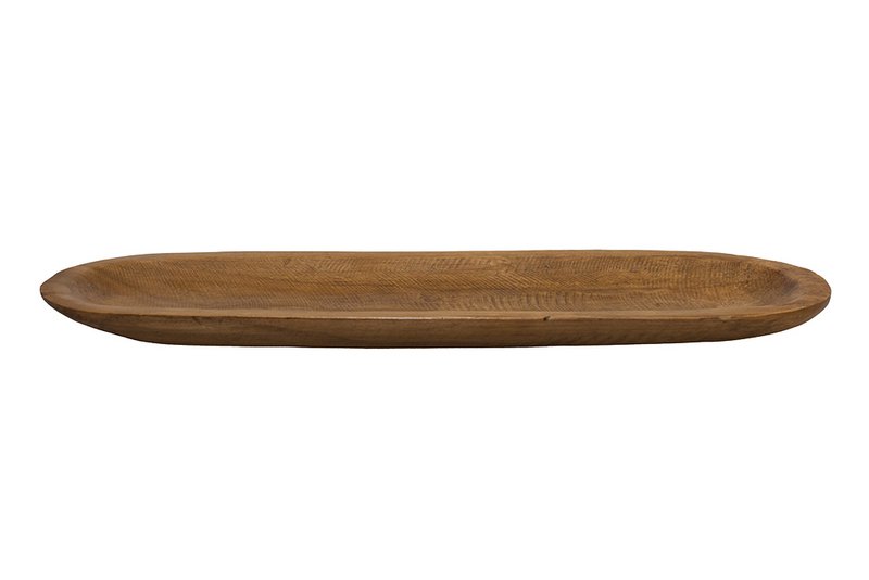 Plateau décoratif long ovale en bois 50x13x3cm