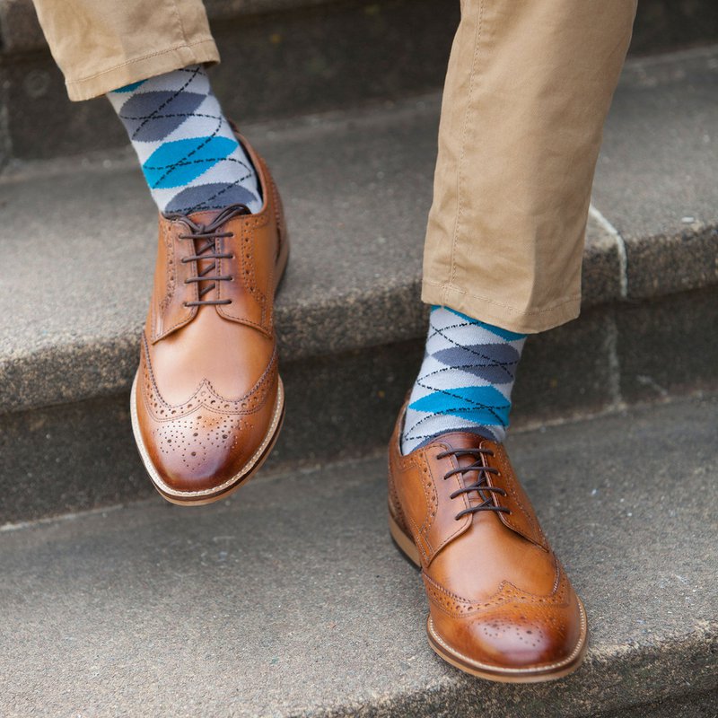 Argyle Men's Socks - Grey