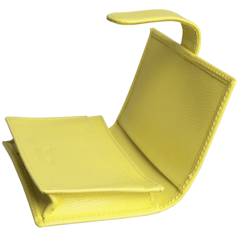 Saffiano visitkort etui citron