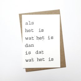 Wenn es das ist, was es ist, dann ist es das, was es ist