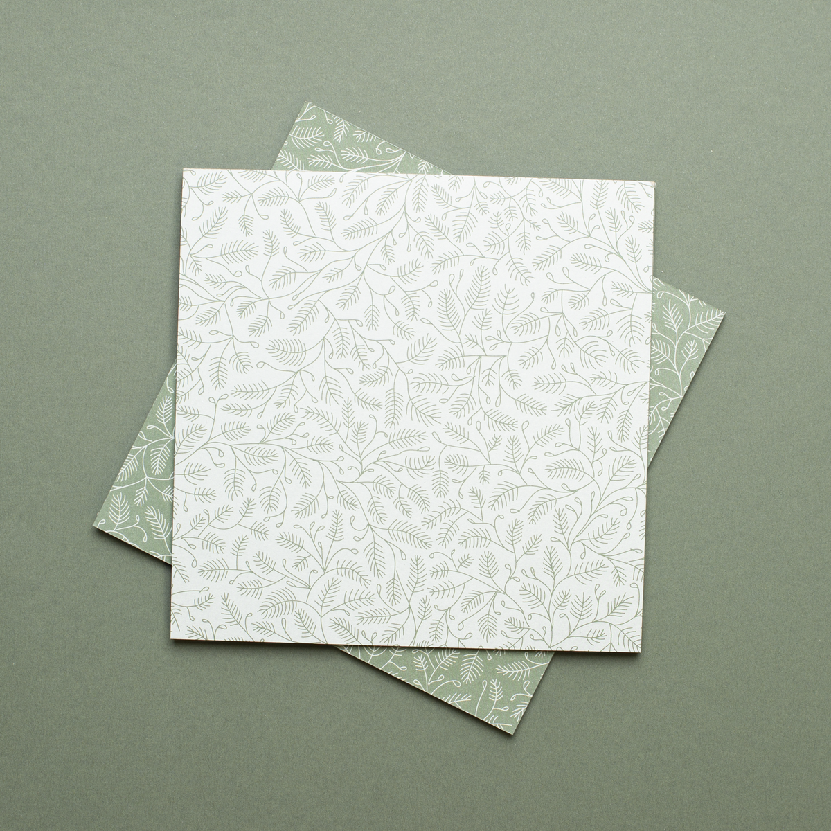 Juleorigamipapir - grangrene grøn og mint - 25 ark dobbeltsidet genbrugspapir