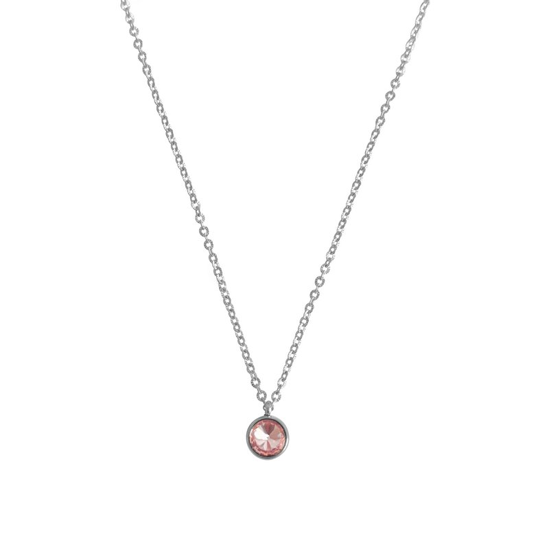 Collana con diamanti rosa - Argento