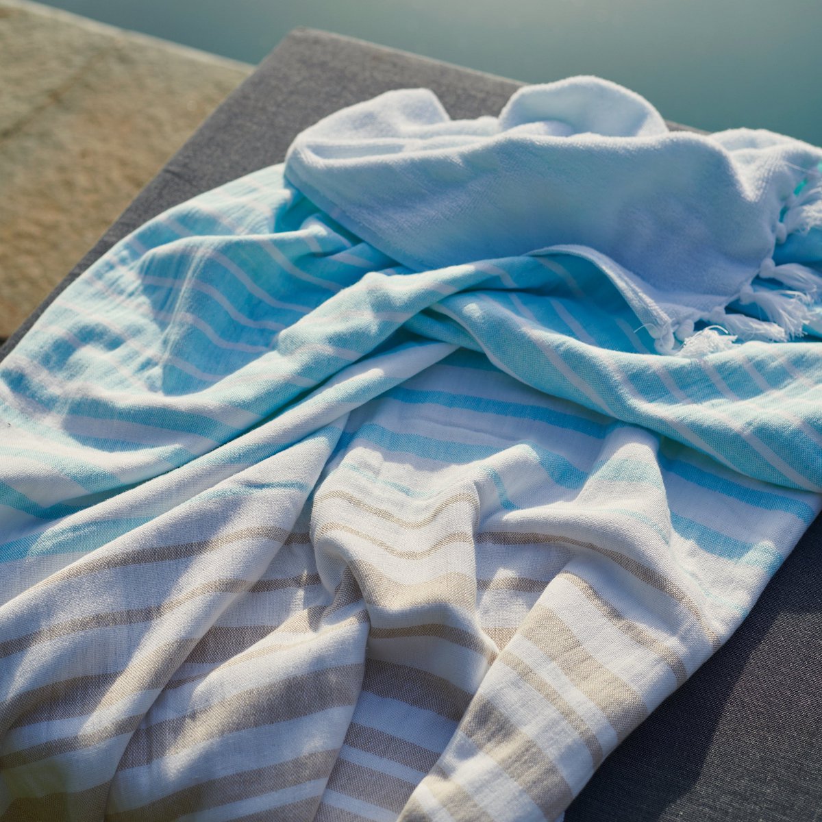 Hammam badstof handdoek - Ombre, XL, sneldrogend, veelzijdig