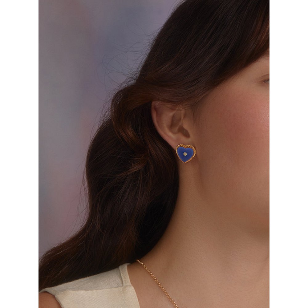 Lovelight vergoldete blaue Herz-Ohrstecker