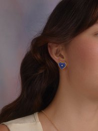 Lovelight vergoldete blaue Herz-Ohrstecker