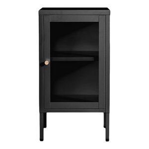 Dalby Cabinet - Black, Steel, Glass, 38x35x70cm