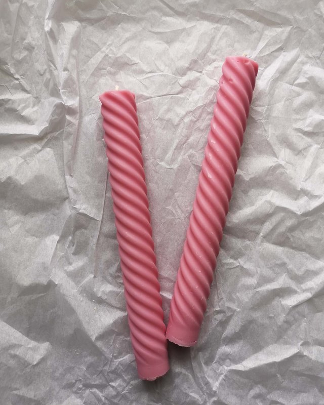 Candela a spirale conica (zucchero filato) | candela per la cena