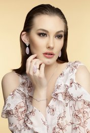 Collier en argent avec pierre rose | Rose poudré