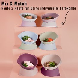 ne&no® Erhöhter Silikon Katzennapf + mit verstellbarer Neigung