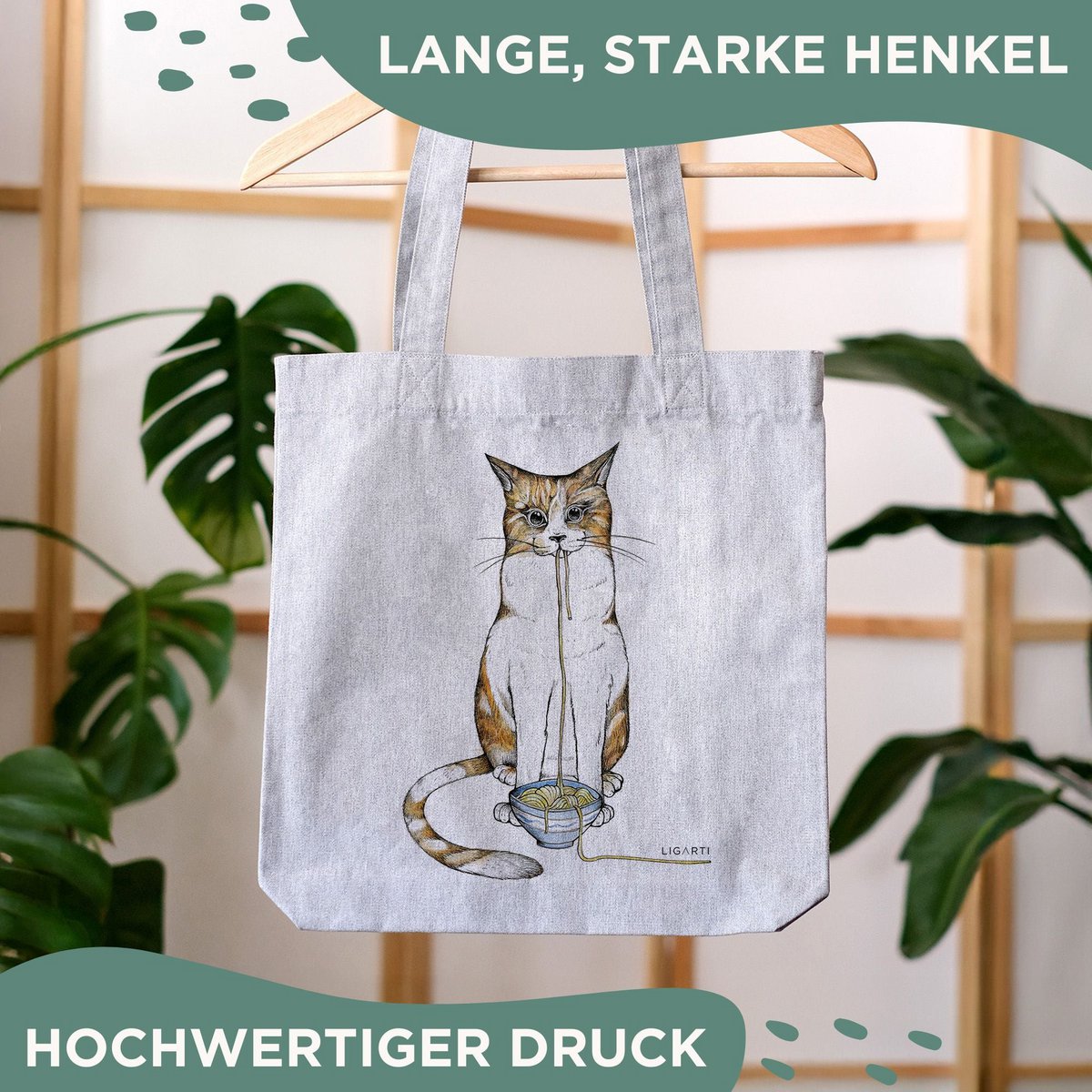 Burlap Bag - Ramen Cat