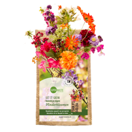 Hanging garden kit containing chamomile seeds. Includes white daisy-like flowers and green foliage. Ideal for indoor or outdoor planting.