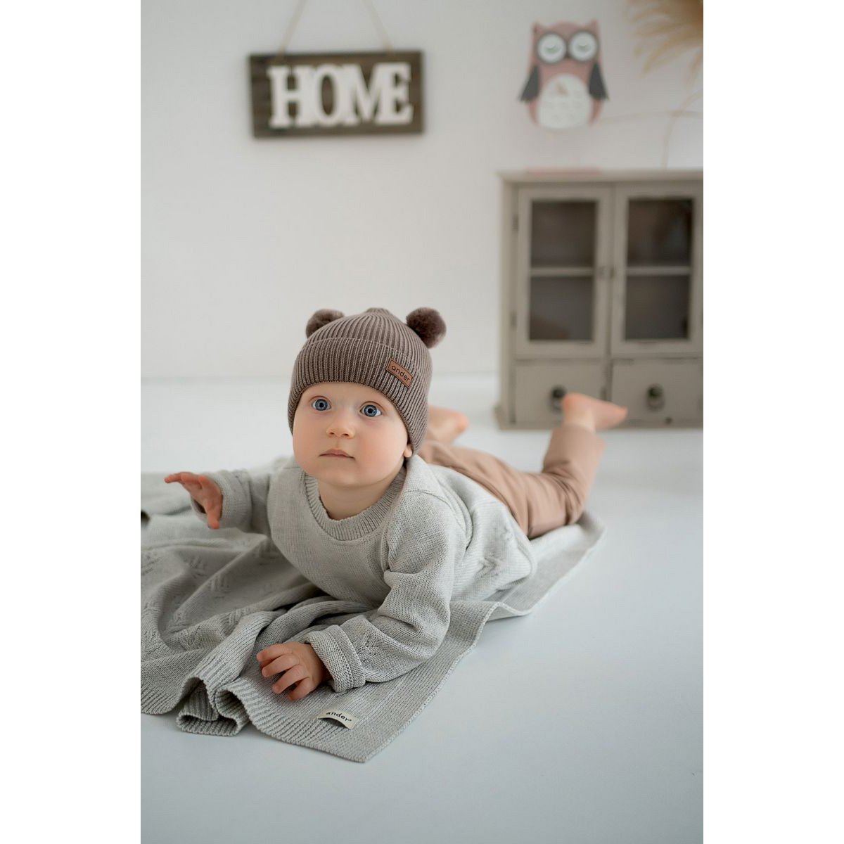 DIEGO baby blanket – 100% merino wool – gray