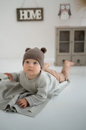 DIEGO baby blanket – 100% merino wool – gray