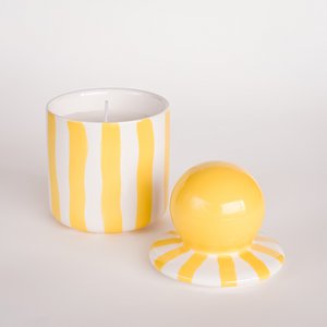 Kerze mit Deckel Stripes – spiaggia yellow