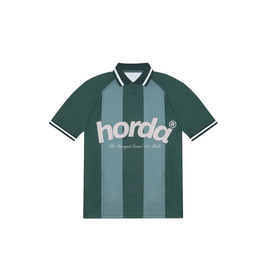 Horda Football Style Recycled Mesh Polo Forest Green