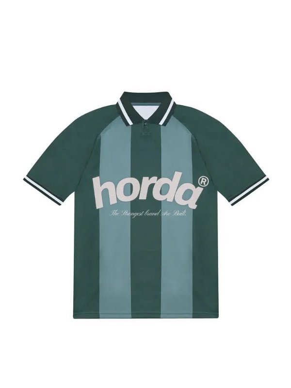 Horda Football Style Recycled Mesh Polo Forest Green