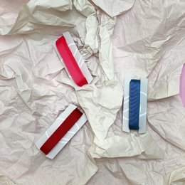 Assorted colored ribbons for wrapping gifts and decorating.
