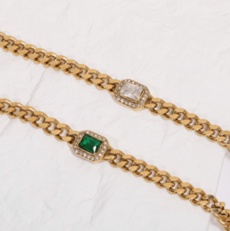 Rafal - Cuban Link Chain Halskæde Cz Crystal Choker