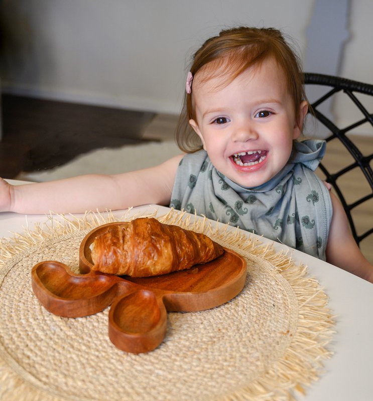 Handmade Kids Plate - Rabbit - Eco-friendly - Khaya wood
