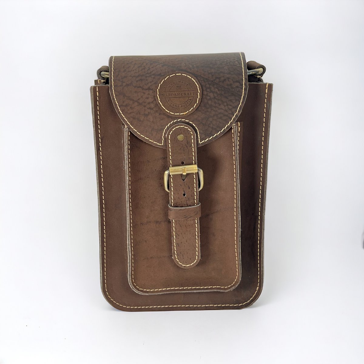 Bolso bandolera de cuero genuino hecho a mano