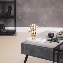 Ornament - Hæng Monkey Figurin 'The Legend' - Polyresin - Gold - 11x7x19cm