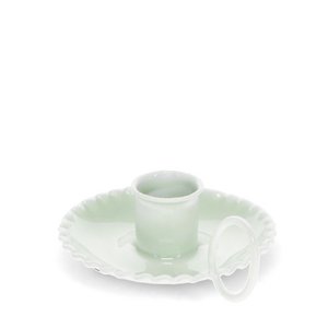 Enamel chamberstick candle holder - Light grey