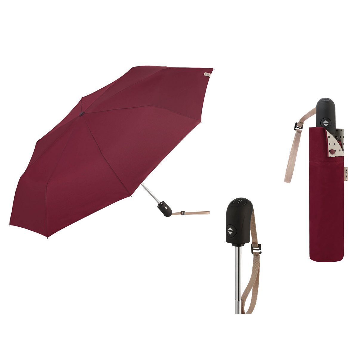 Otwórz i zamknij składany parasol „Color Block” | Wiatroodporny | Tkanina z recyklingu | Człowiek