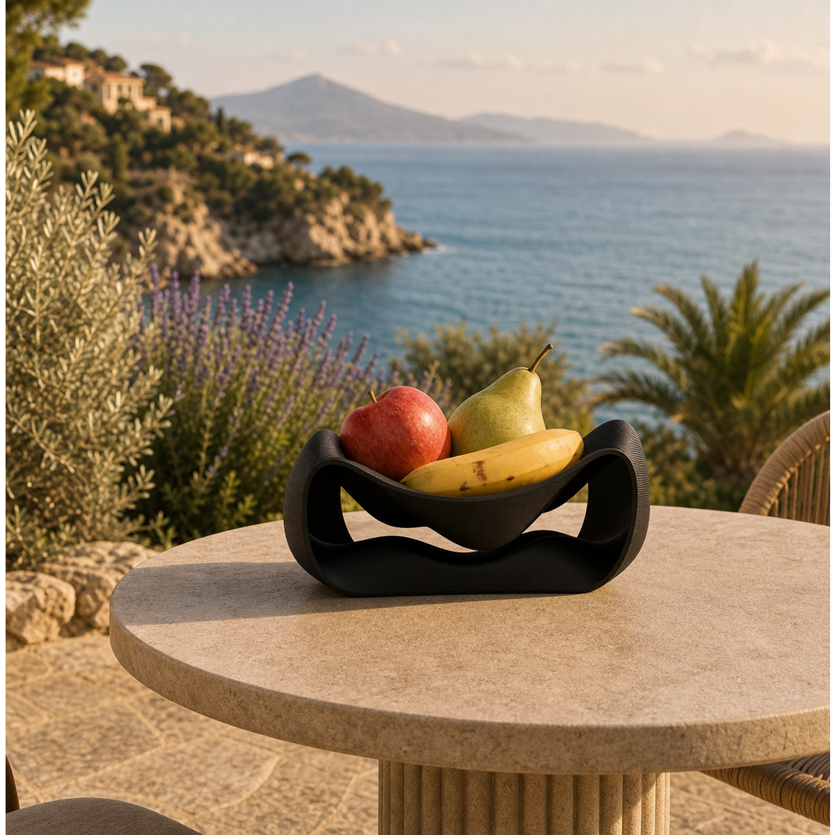 Fano modernes Design Obstschale Black Edition