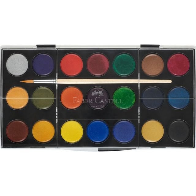Waterverfdoos FC 21 kleuren (diameter 24cm) incl. penseel