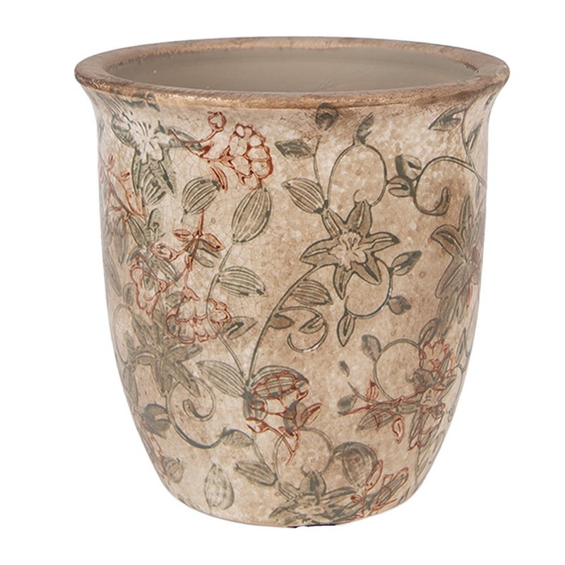 Flowerpot Ø 13x13 cm Beige Ceramic