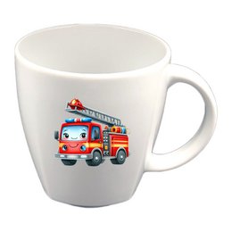 Tasse Kindertasse eckig Kids Feuerwehr mit oder ohne Wunschname